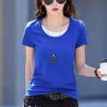 Fake Two-piece Top Women's Round Neck Short Sleeve T-shirt Women