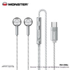 Monster Remax Metal In-Ears Earphone Tws Earbuds Wired Type-C Lightning Round Hole E-Sports Headphones For A Pple H Uawei Xiaomi