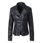 Slim Leather Ladies Coat Pu Jacket