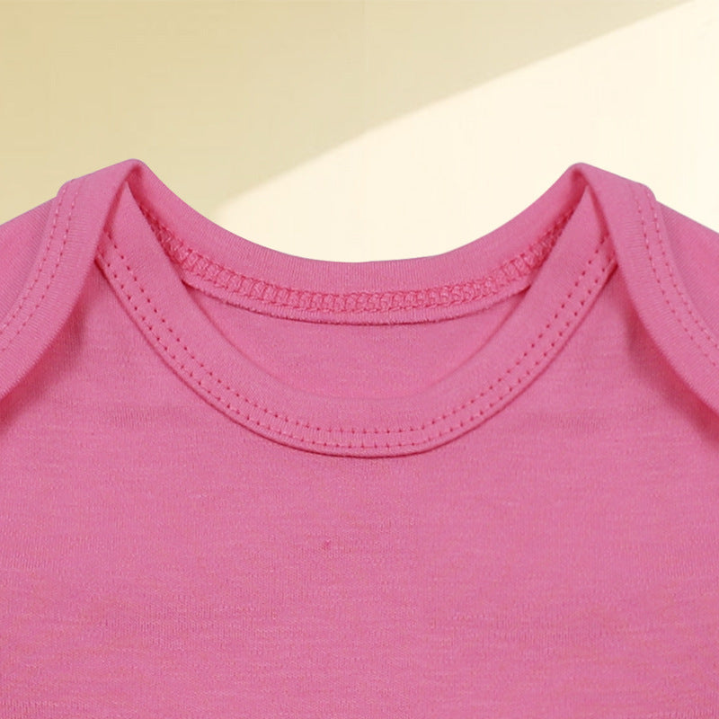 Romper Newborn Clothes 0-1 Years Old Solid Color Jumpsuit Male And Female Baby Baby Onesie