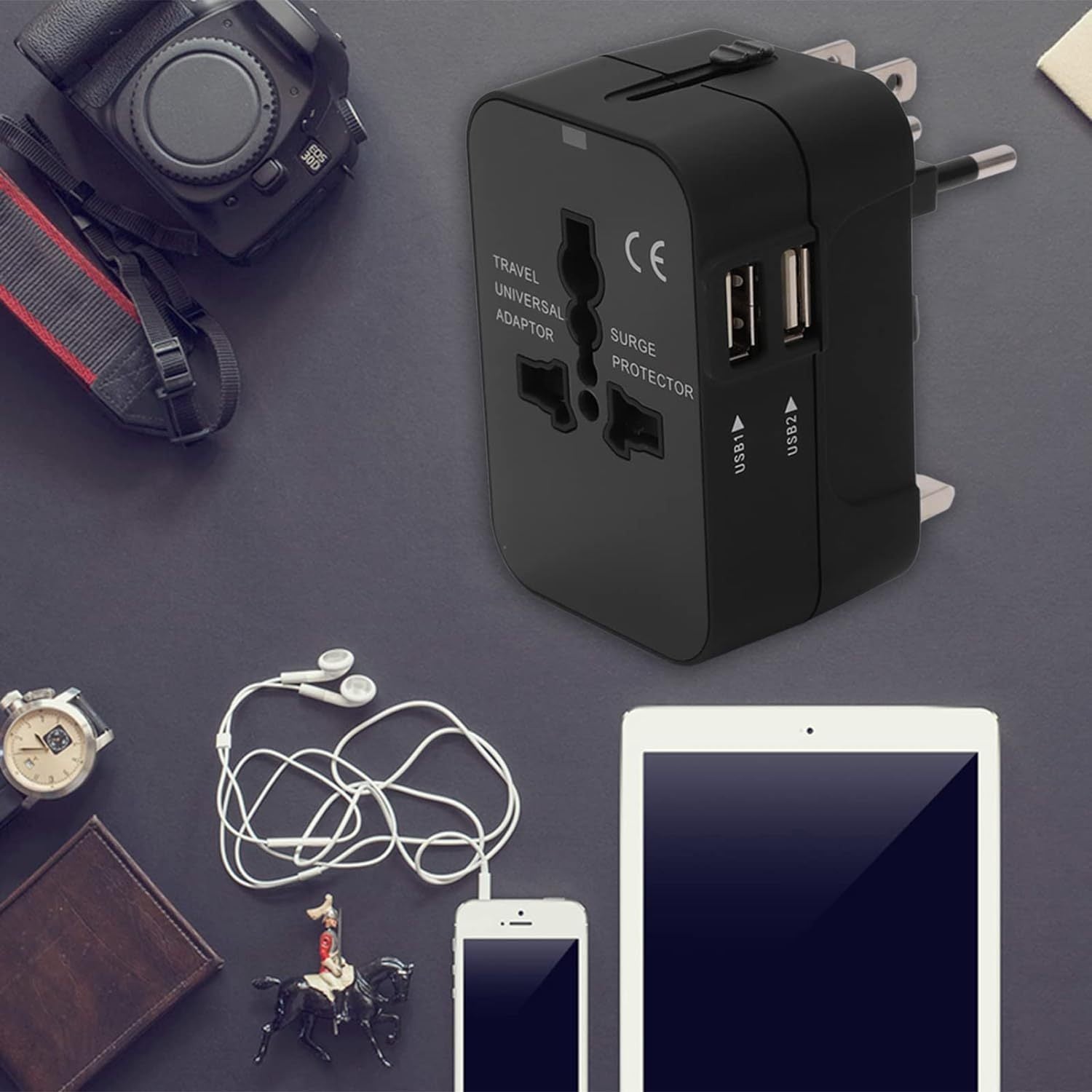 Travel Adapter, Worldwide All In One Universal Travel Adapter Wall Charger AC Power Plug Adapter Wi