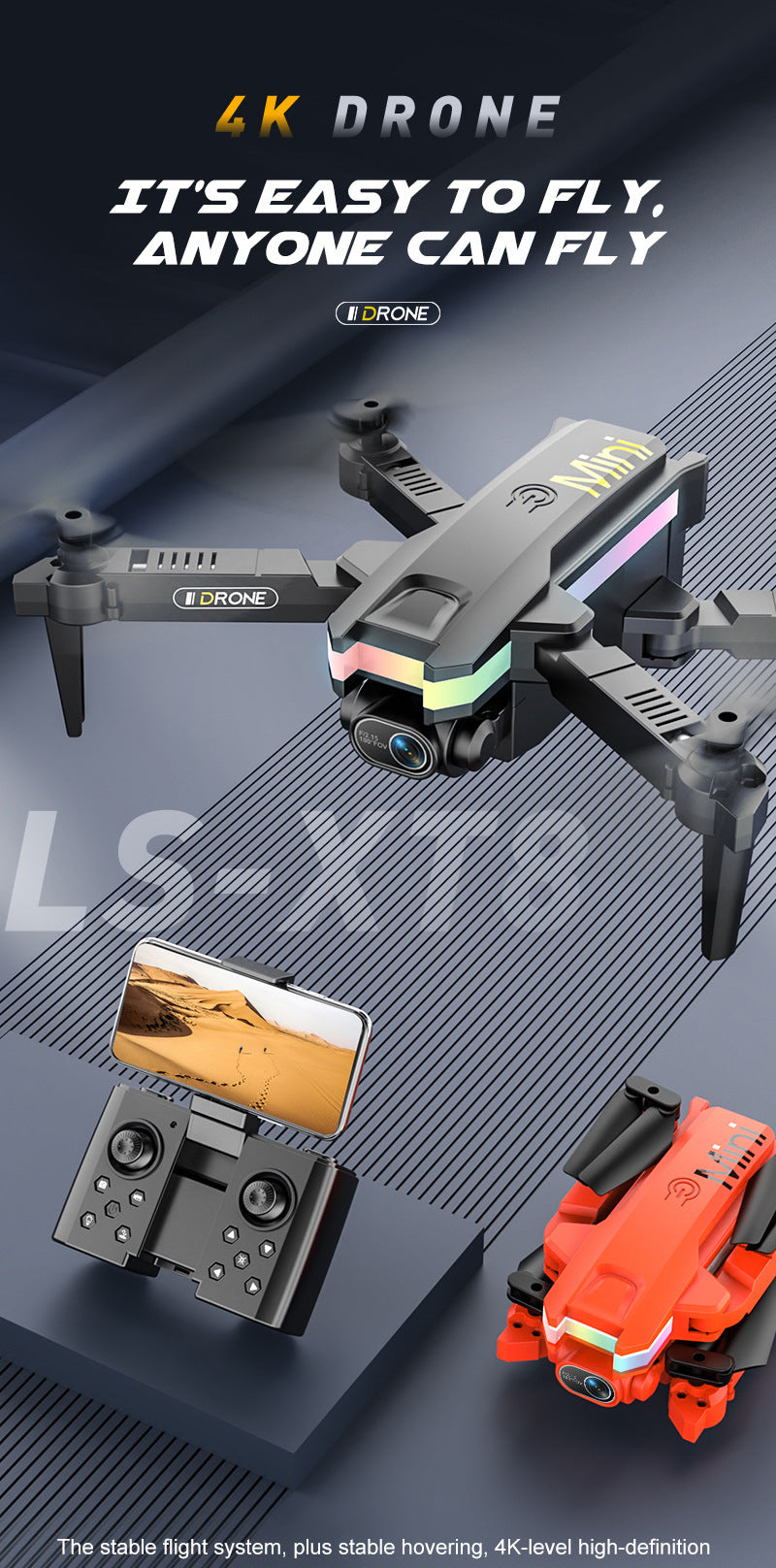 XT8 Mini UAV 4K Dual Lens Aerial Photography Quadcopter
