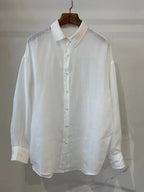 Vintage Tencel Linen Shirt Women's Loose Casual Long Sleeves Top
