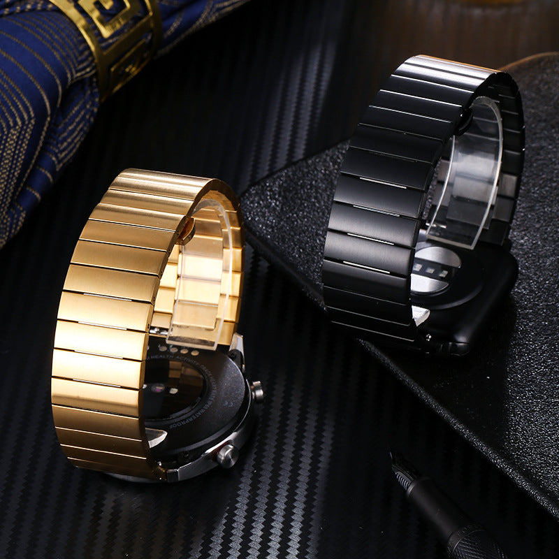 Smart Watch Band Bamboo Stainless Steel Metal Strap