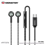Monster Remax Metal In-Ears Earphone Tws Earbuds Wired Type-C Lightning Round Hole E-Sports Headphones For A Pple H Uawei Xiaomi
