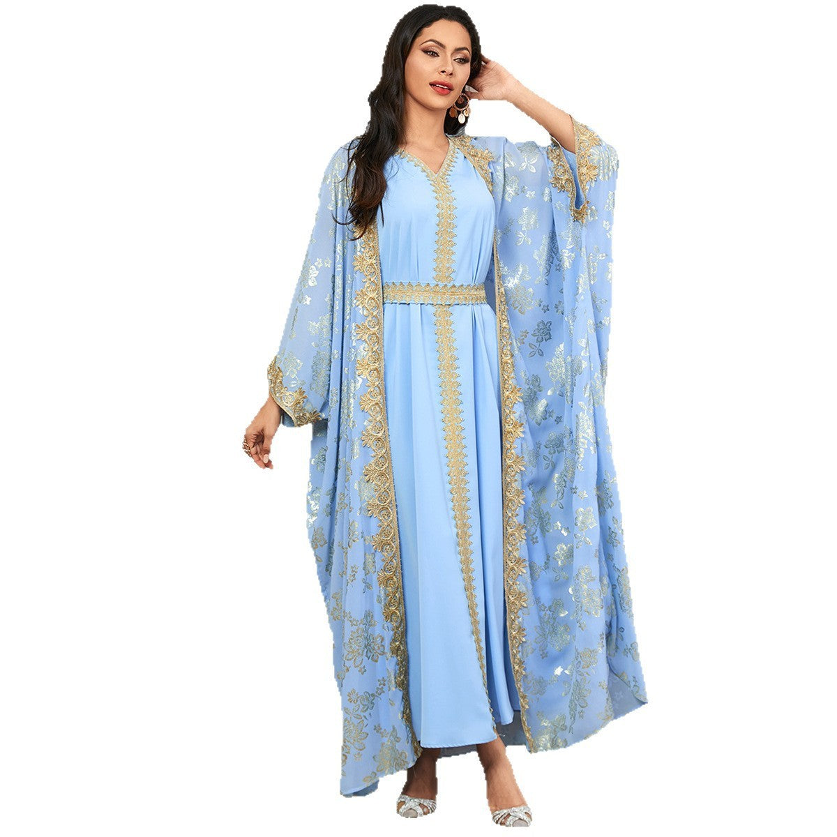 Cardigan Polyester Robe Dubai Dress